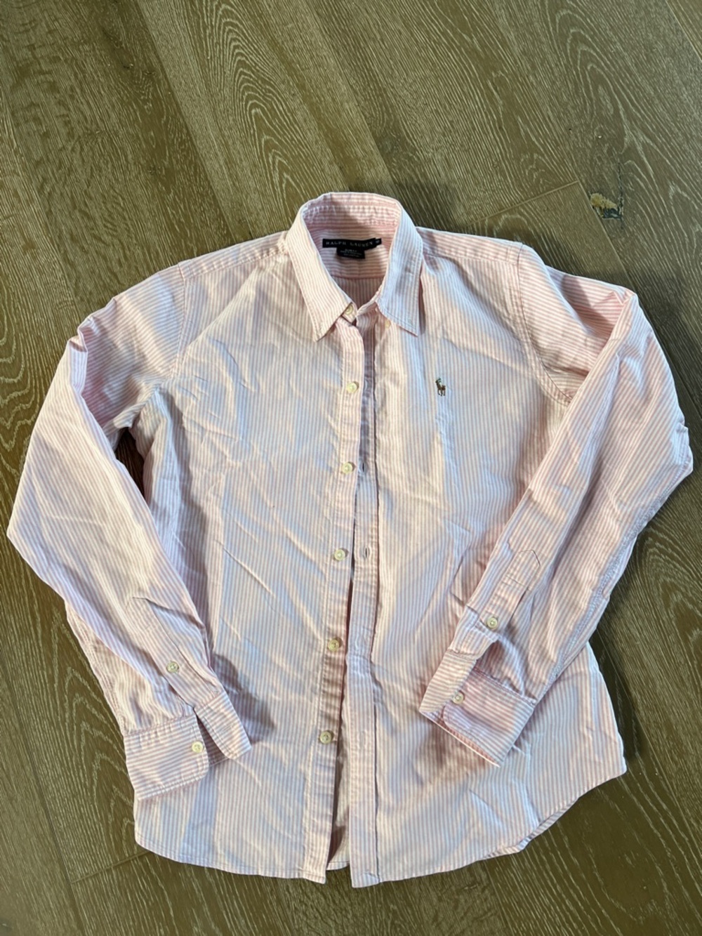 Ralph Lauren Pink and White Striped Slim Fit Button-Down